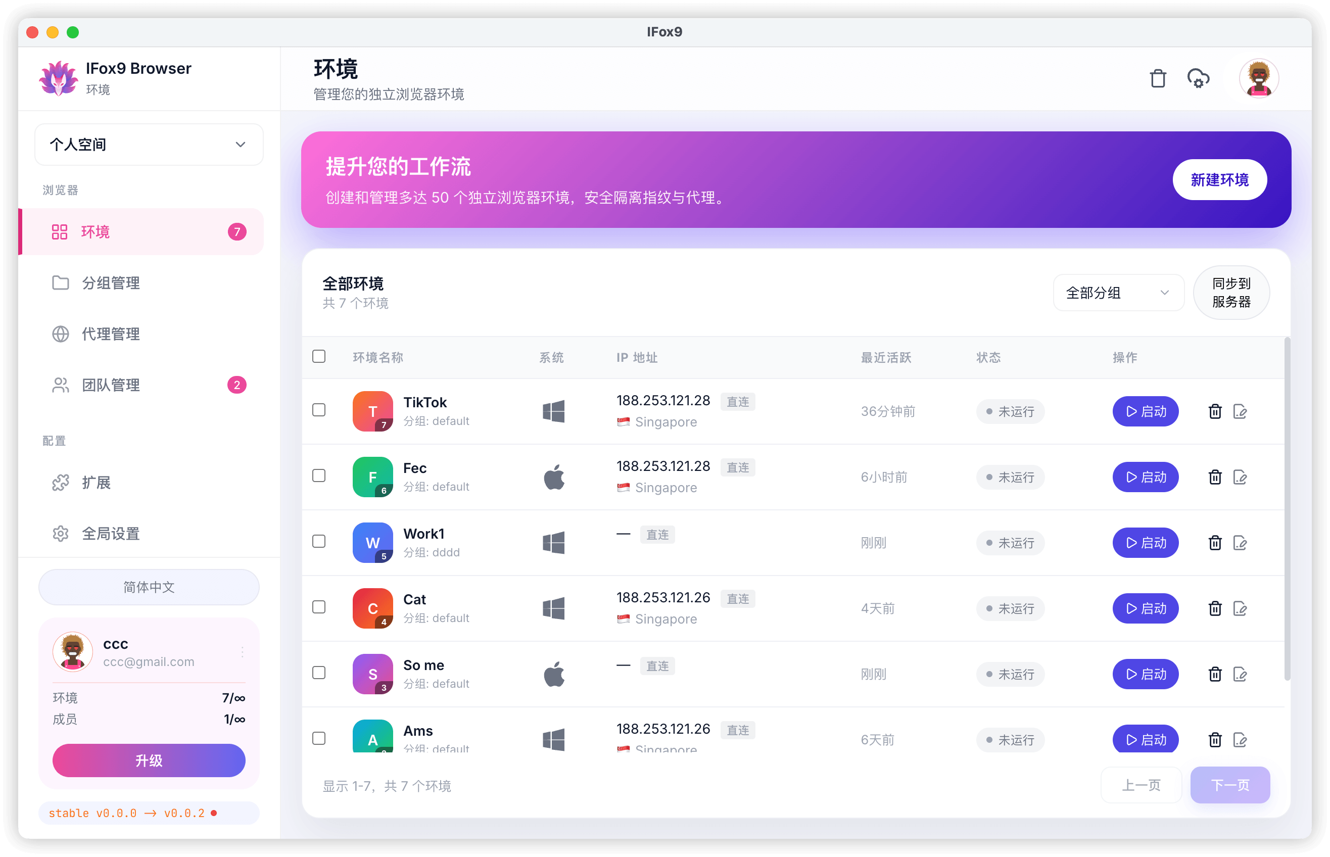 IFox9Browser Dashboard